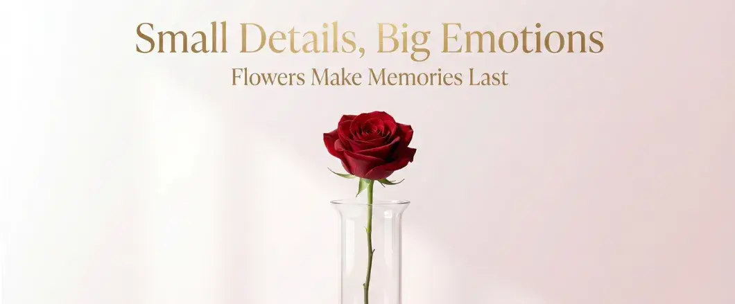 Beautiful flowers transforming an ordinary table setting into a romantic moment, demonstrating how small changes create big emotional impact